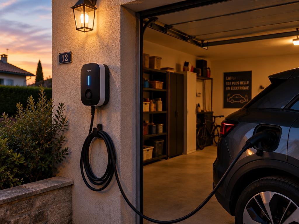Borne de recharge pour voiture électrique installée près de Saint-Germain-Laval